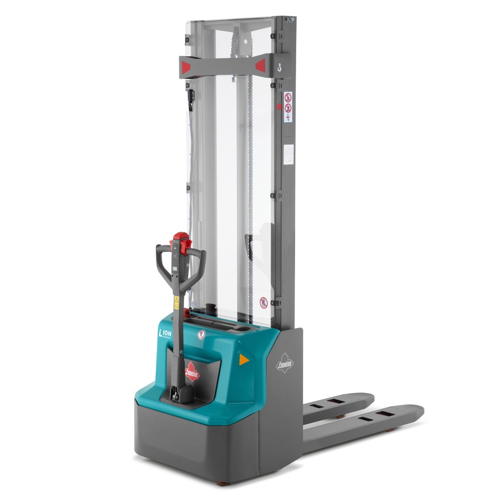 Ameise® PSE 1.2 electric stacker truck – lithium-ion, two-stage telescopic mast, lift height 2,600 mm, capacity 1,200 kg