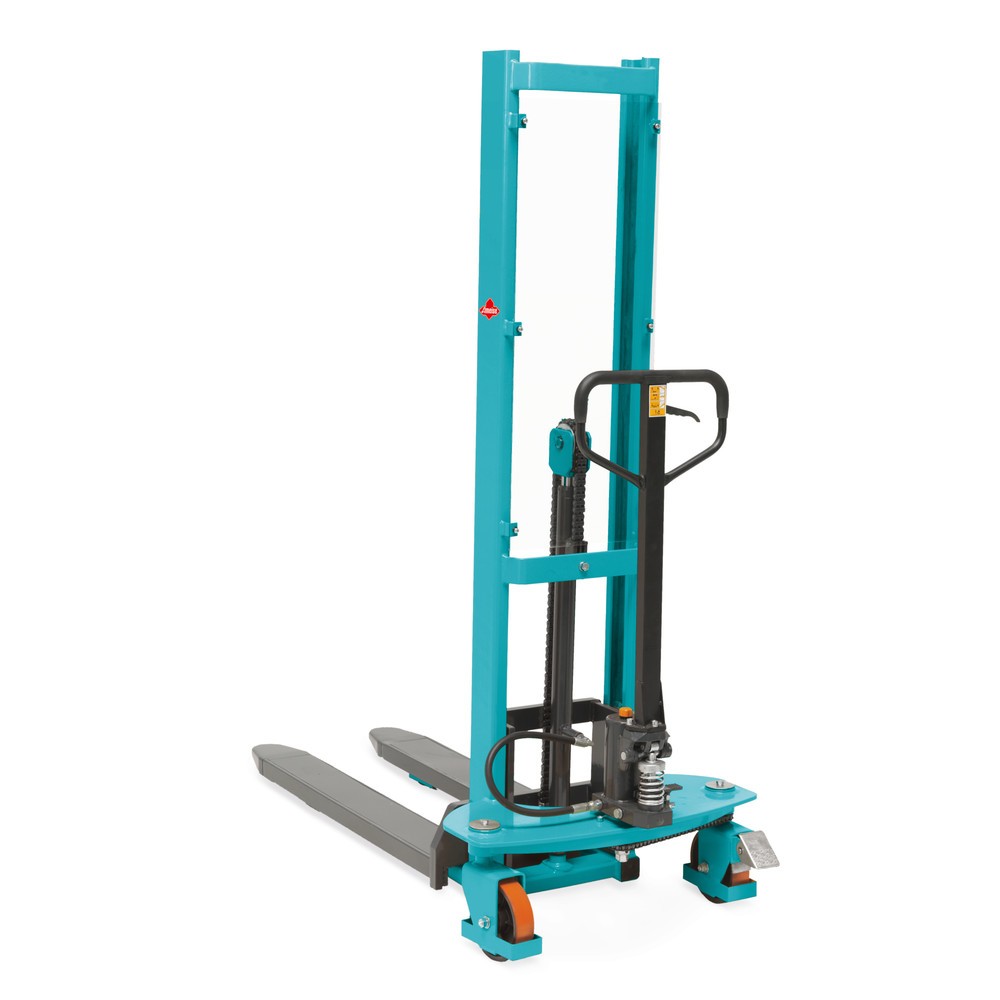 Ameise® PSM 1.0 hydraulic stacker truck with quick lift, single mast, lift height 1,600 mm, capacity 1,000 kg