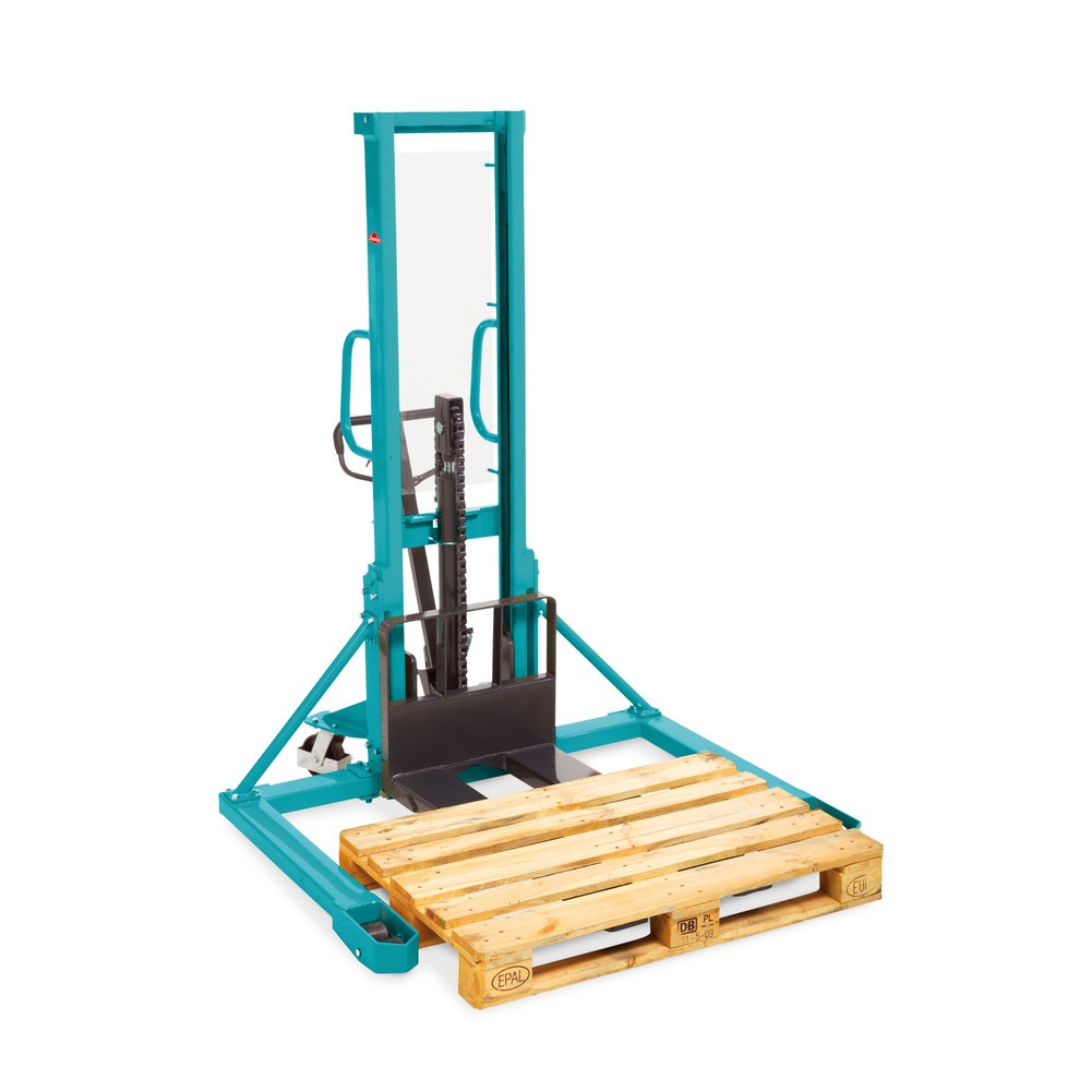 Ameise® PSM 1.0 wide-track hydraulic stacker truck with single mast, lift height 1,600 mm, capacity 1,000 kg