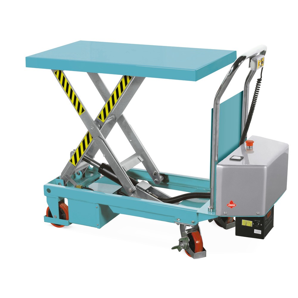 Scissor lift table mounted on wheels, electric, capacity 500 kg, Ameise®