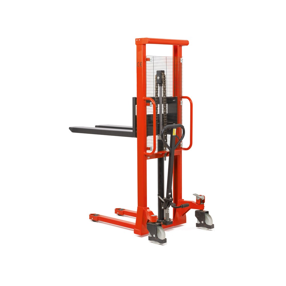 BASIC hydraulic stacker truck with single mast – capacity 1,000 kg, lift height 1,600 mm