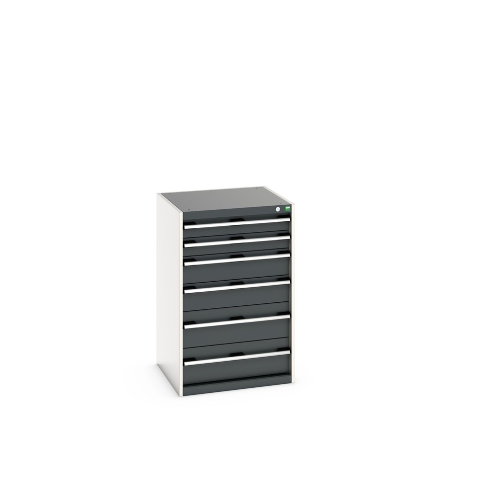 bott cubio drawer cabinet, drawers 2 x 100 + 2 x 150 x 2 x 200 mm, capacity 75 kg each, width 650 mm, anthracite grey