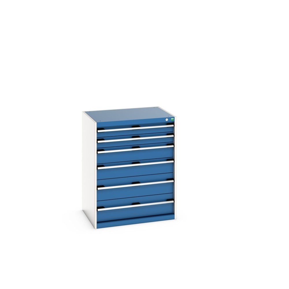 bott cubio drawer cabinet, drawers 2x100 + 2x150 x 2x200 mm, capacity 75 kg each, width 800 mm, gentian blue