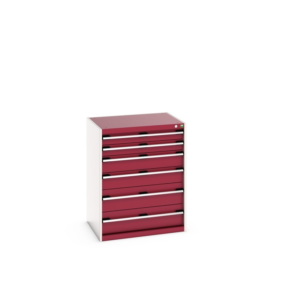 bott cubio drawer cabinet, drawers 2 x 100 + 2 x 150 x 2 x 200 mm, capacity 75 kg each, width 800 mm, purple red