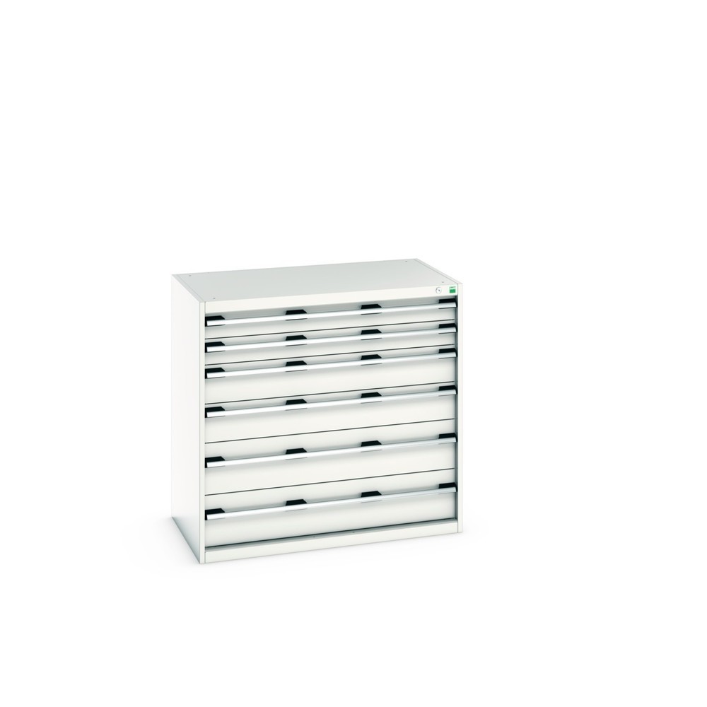 bott cubio drawer cabinet, drawers 2 x 100 + 2 x 150 + 2 x 200 mm, capacity 200 kg each, width 1050 mm, light grey