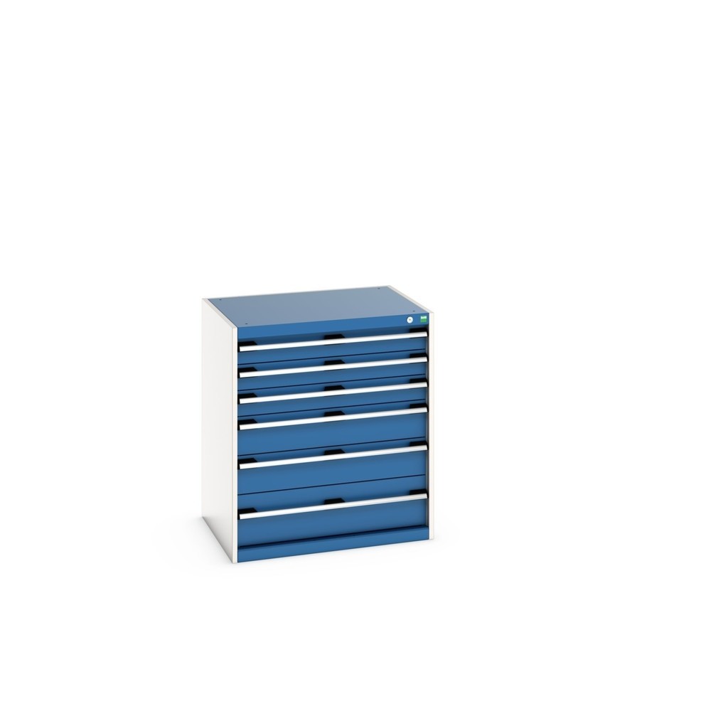 bott cubio drawer cabinet, drawers 3x100 + 2x150 + 1x200 mm, capacity 200 kg each, width 800 mm, gentian blue