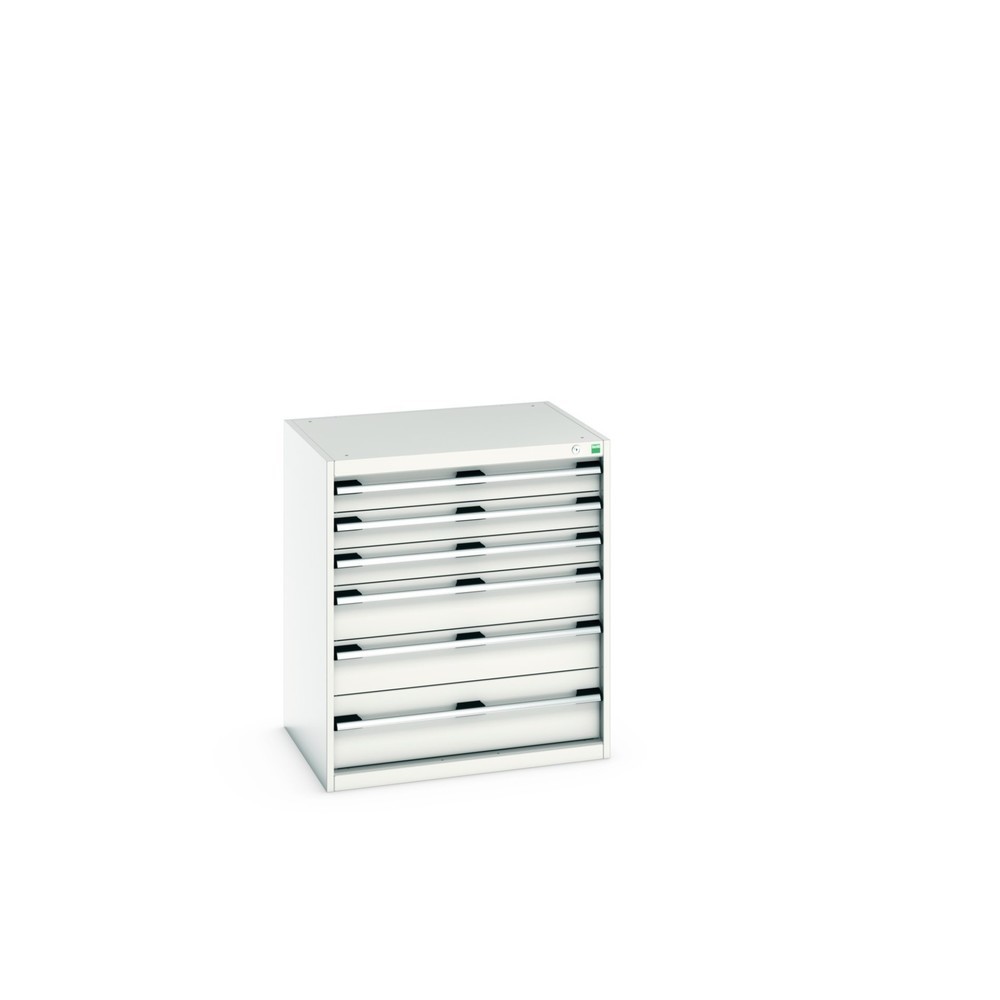 bott cubio drawer cabinet, drawers 3 x 100 + 2 x 150 + 1 x 200 mm, capacity 200 kg each, width 800 mm, light grey