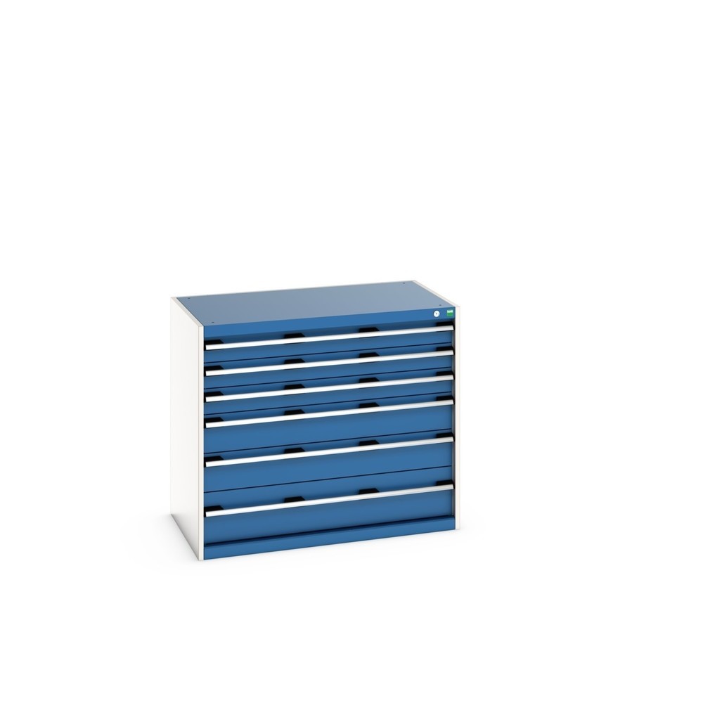 bott cubio drawer cabinet, drawers 3x100 + 2x150 x 1x200 mm, capacity 75 kg each, width 1050 mm, gentian blue