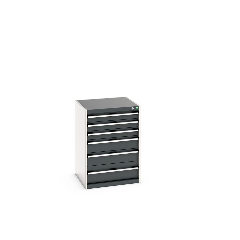 bott cubio drawer cabinet, drawers 3 x 100 + 2 x 150 x 1 x 200 mm, capacity 75 kg each, width 650 mm, anthracite grey