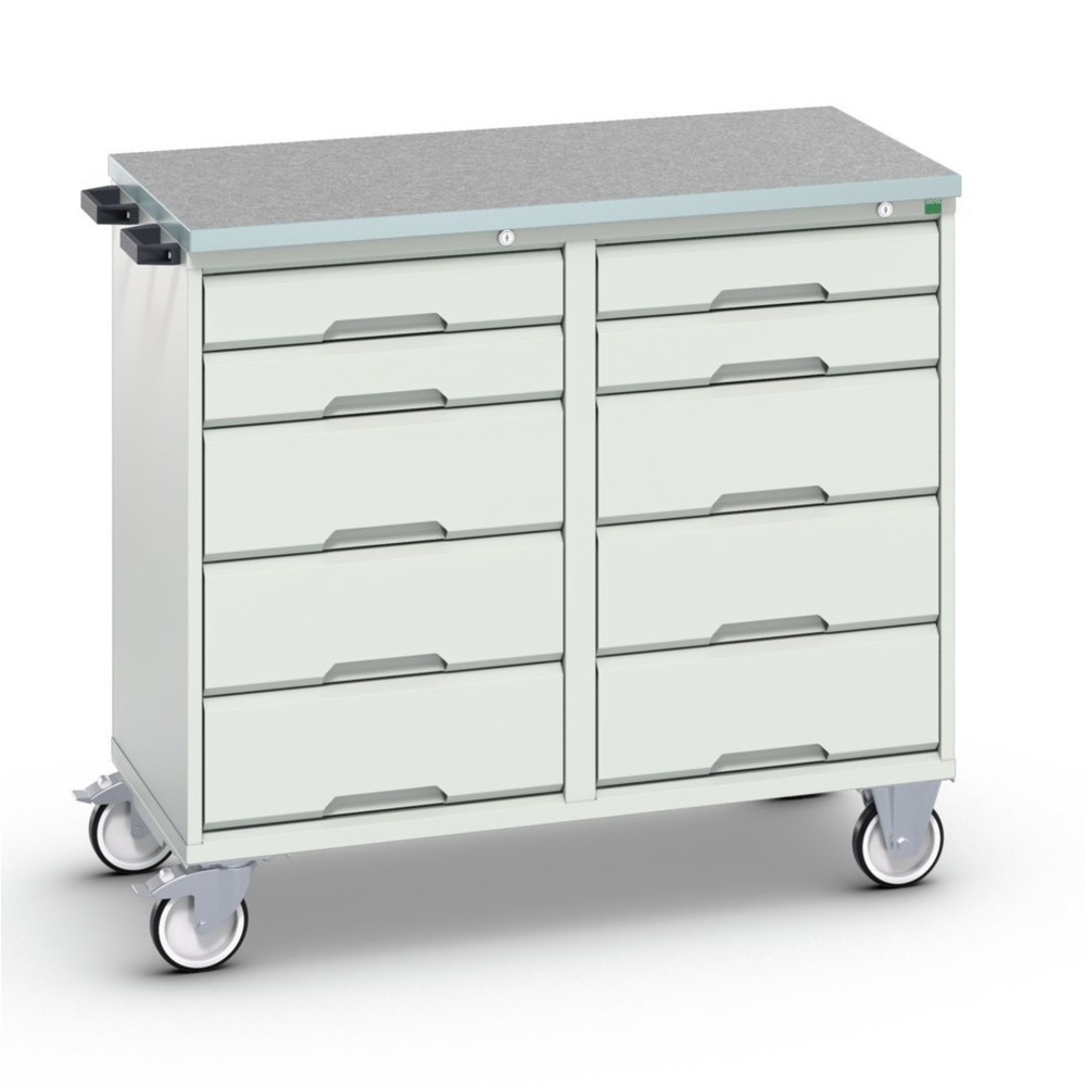 bott verso assembly trolley with 10 drawers and linoleum top