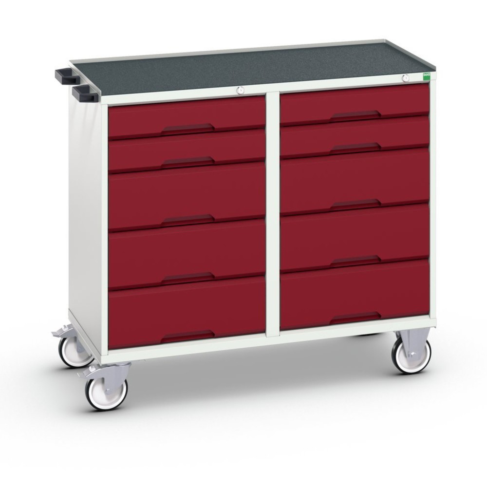 bott verso assembly trolley with 10 drawers and raised edge