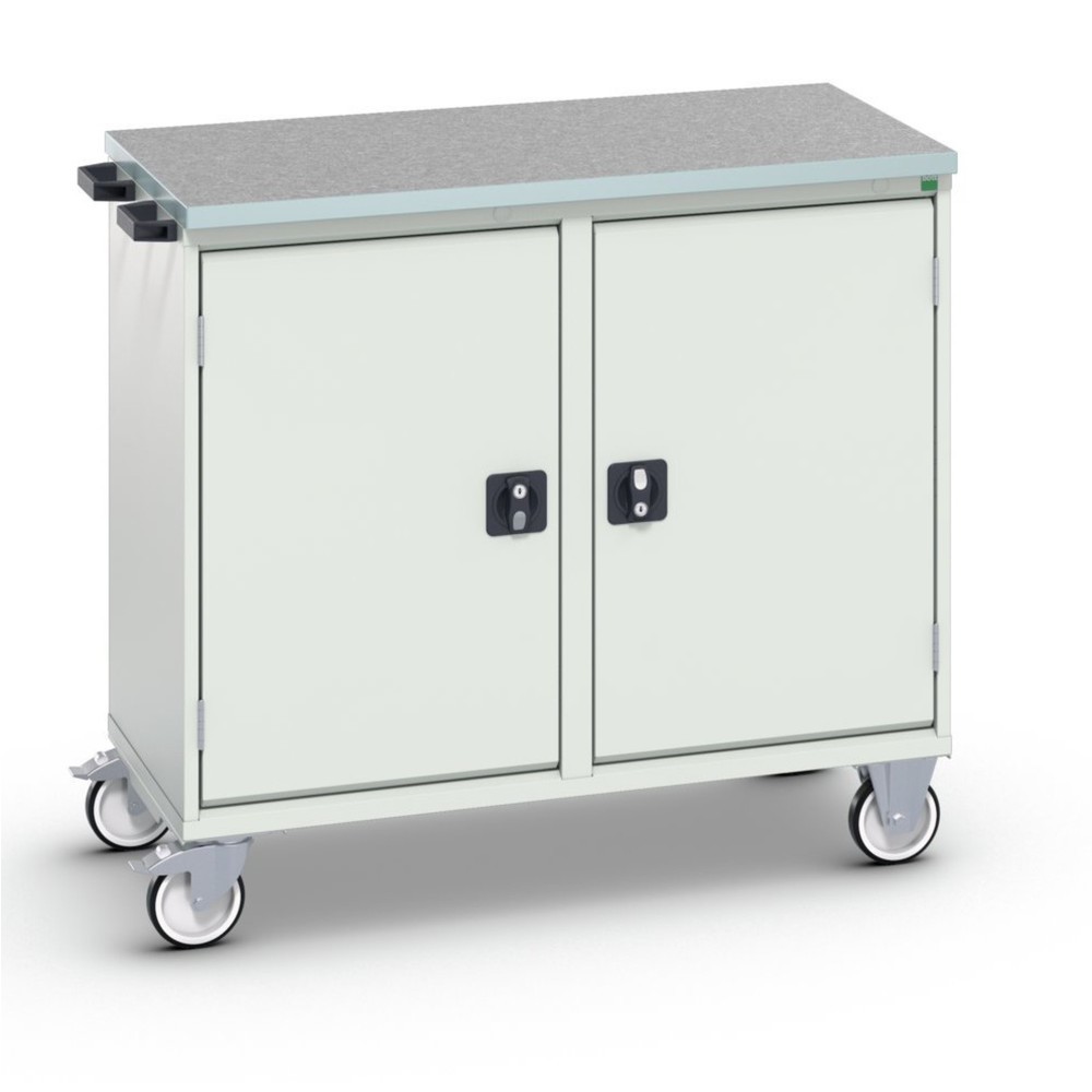 bott verso assembly trolley with 2 doors, shelves and linoleum top