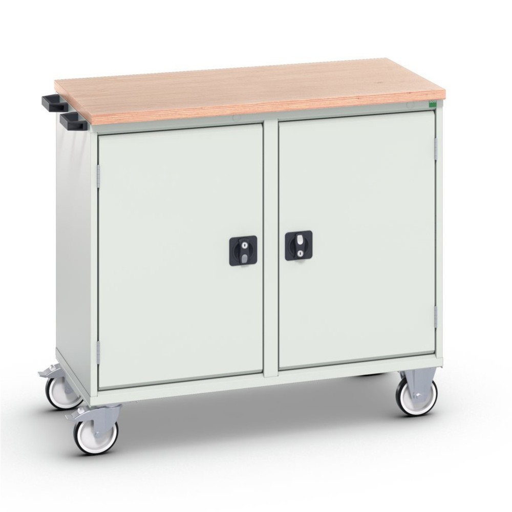 bott verso assembly trolley with 2 doors, shelves and multiplex top