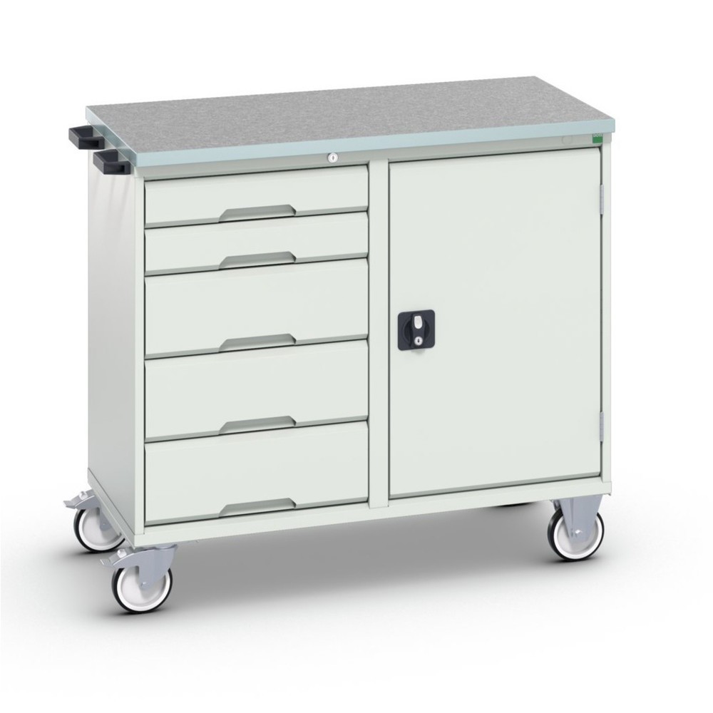 Product image: bott verso assembly trolley with 5 drawers, door and linoleum top