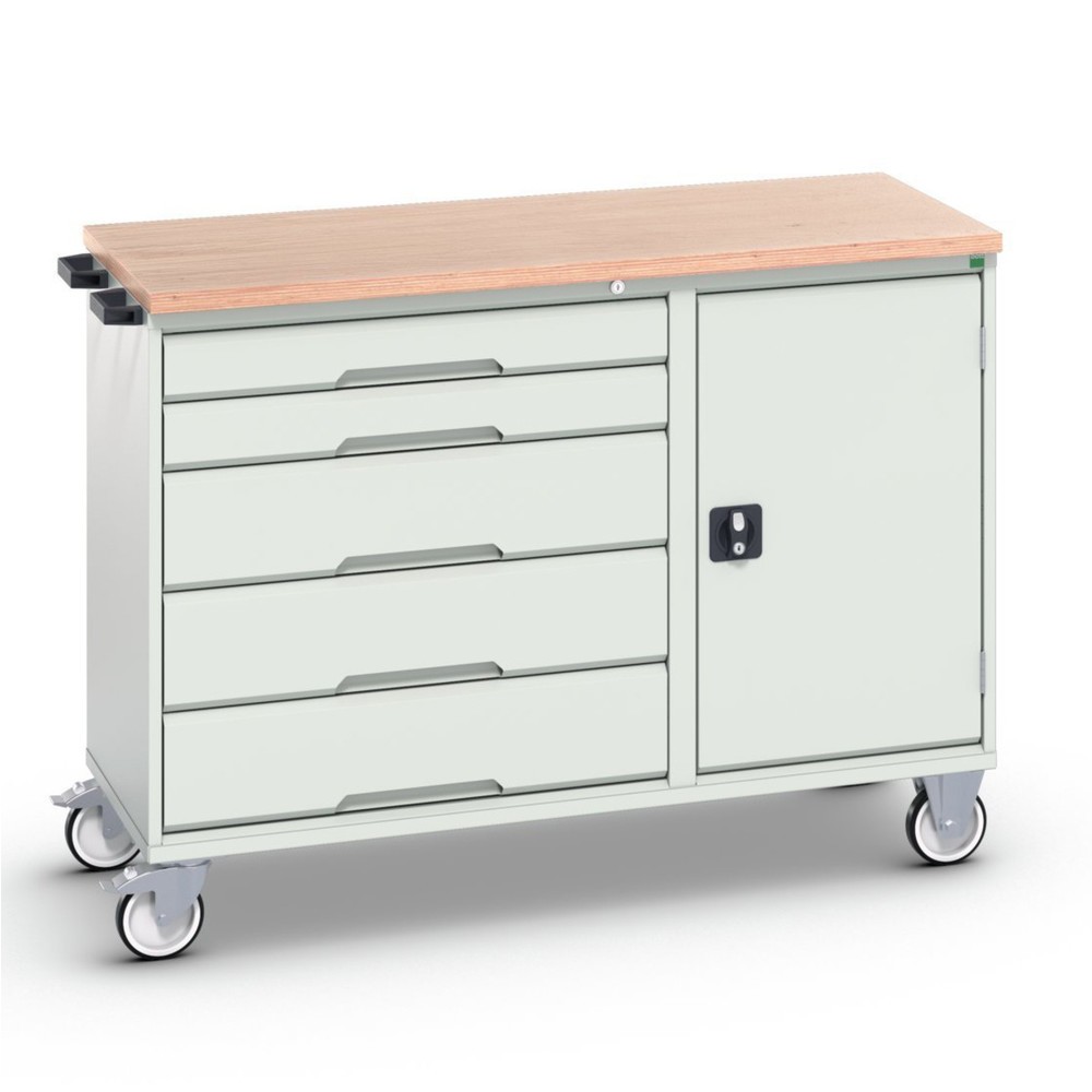 bott verso assembly trolley with 5 drawers, door and multiplex top