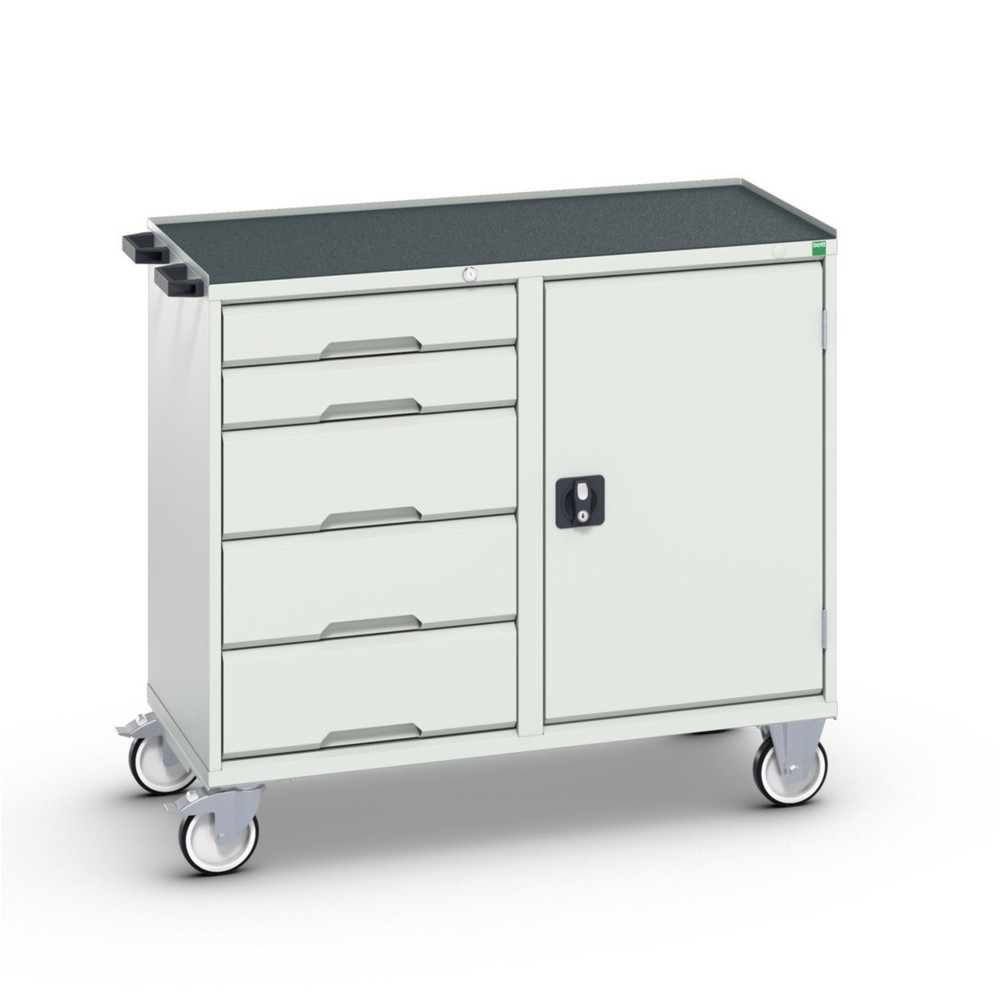 bott verso assembly trolley with 5 drawers, door and raised edge