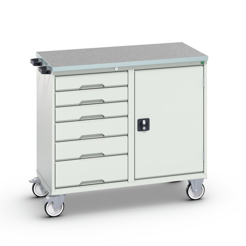 bott verso assembly trolley with 6 drawers, door and linoleum top