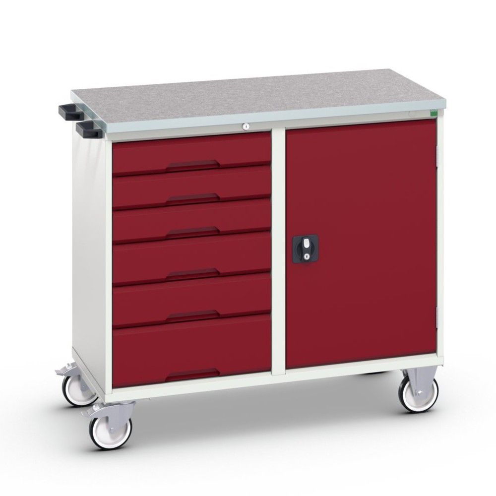 bott verso assembly trolley with 6 drawers, door and linoleum top