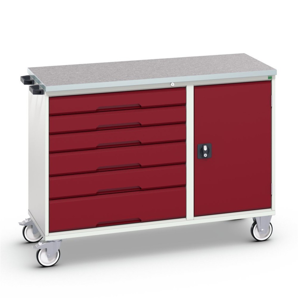 bott verso assembly trolley with 6 drawers, door and linoleum top