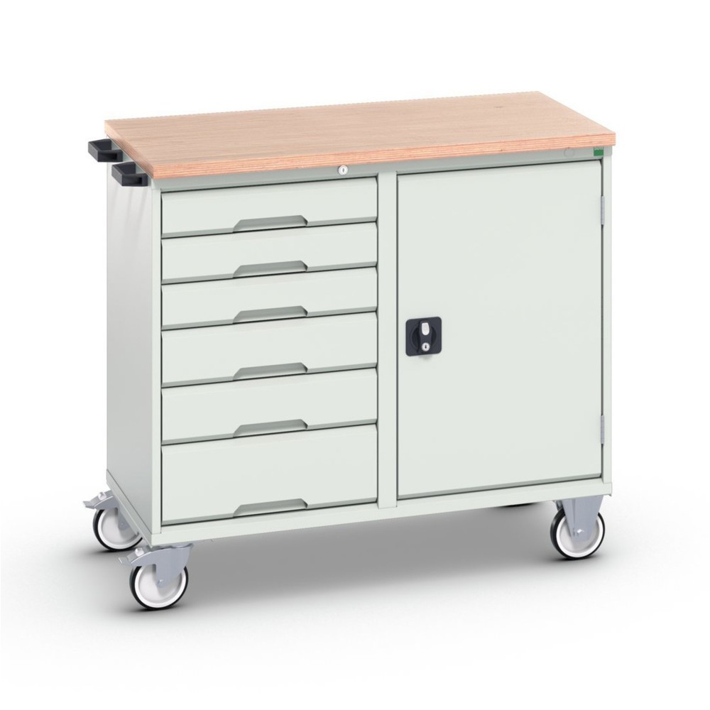 bott verso assembly trolley with 6 drawers, door and multiplex top