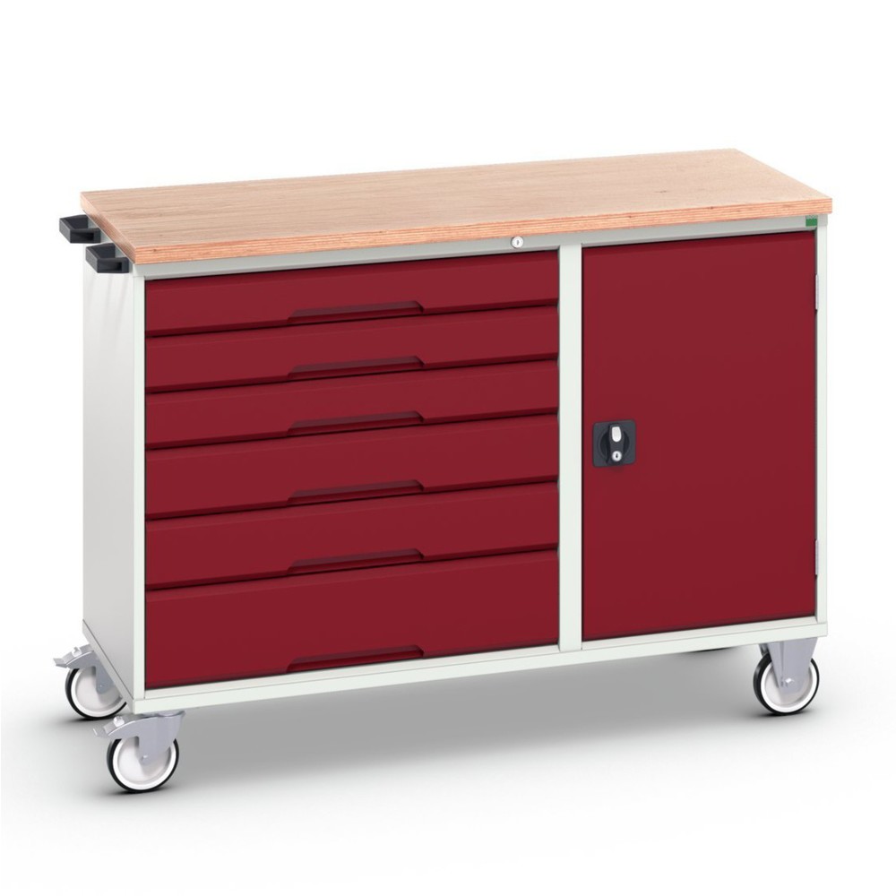 bott verso assembly trolley with 6 drawers, door and multiplex top