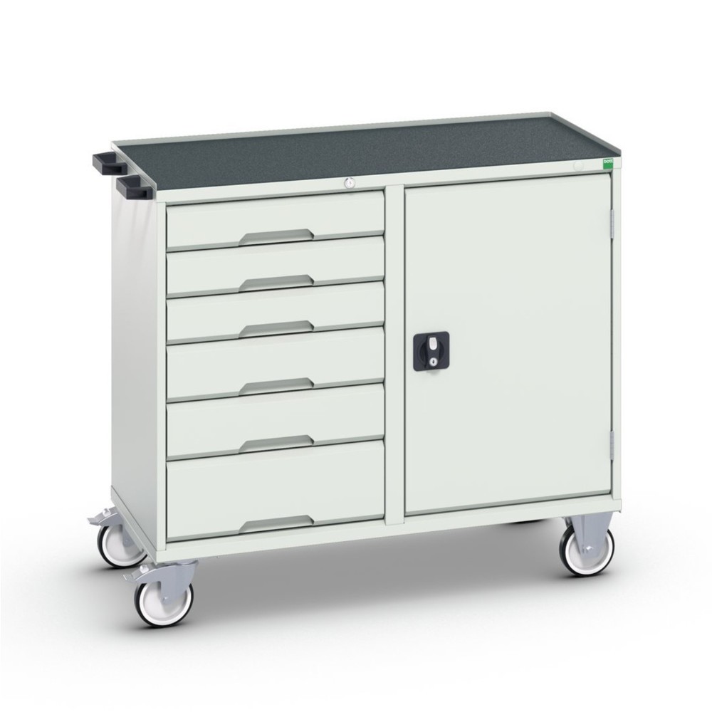 bott verso assembly trolley with 6 drawers, door and raised edge