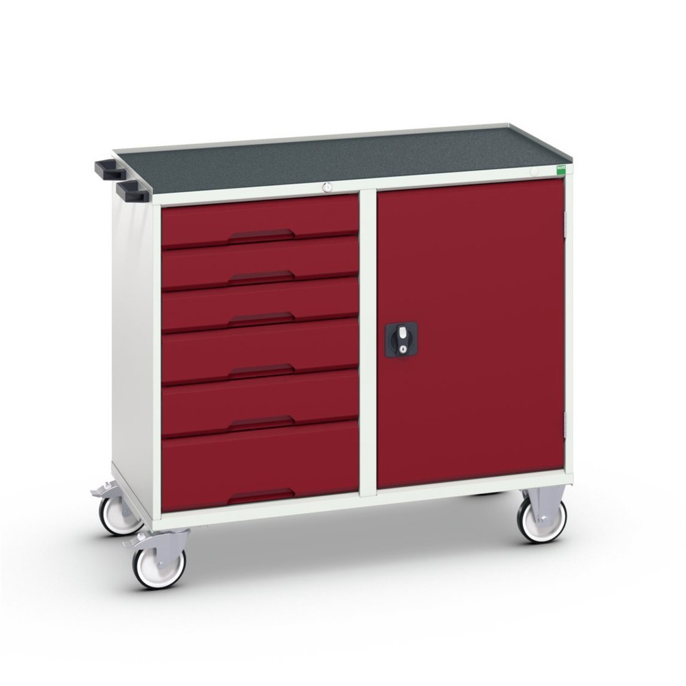 bott verso assembly trolley with 6 drawers, door and raised edge