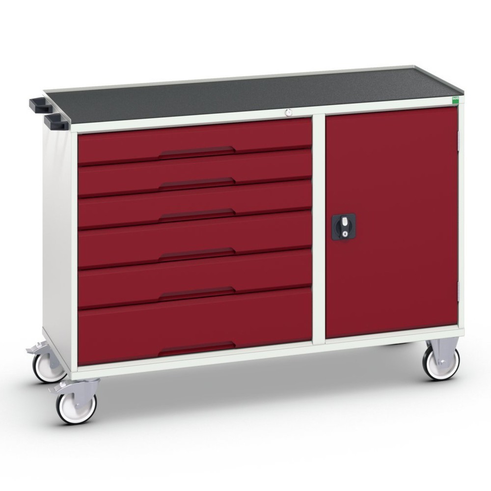 bott verso assembly trolley with 6 drawers, door and raised edge