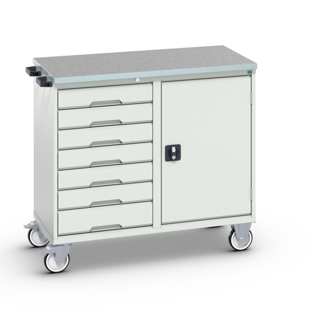 bott verso assembly trolley with 7 drawers, door and linoleum top