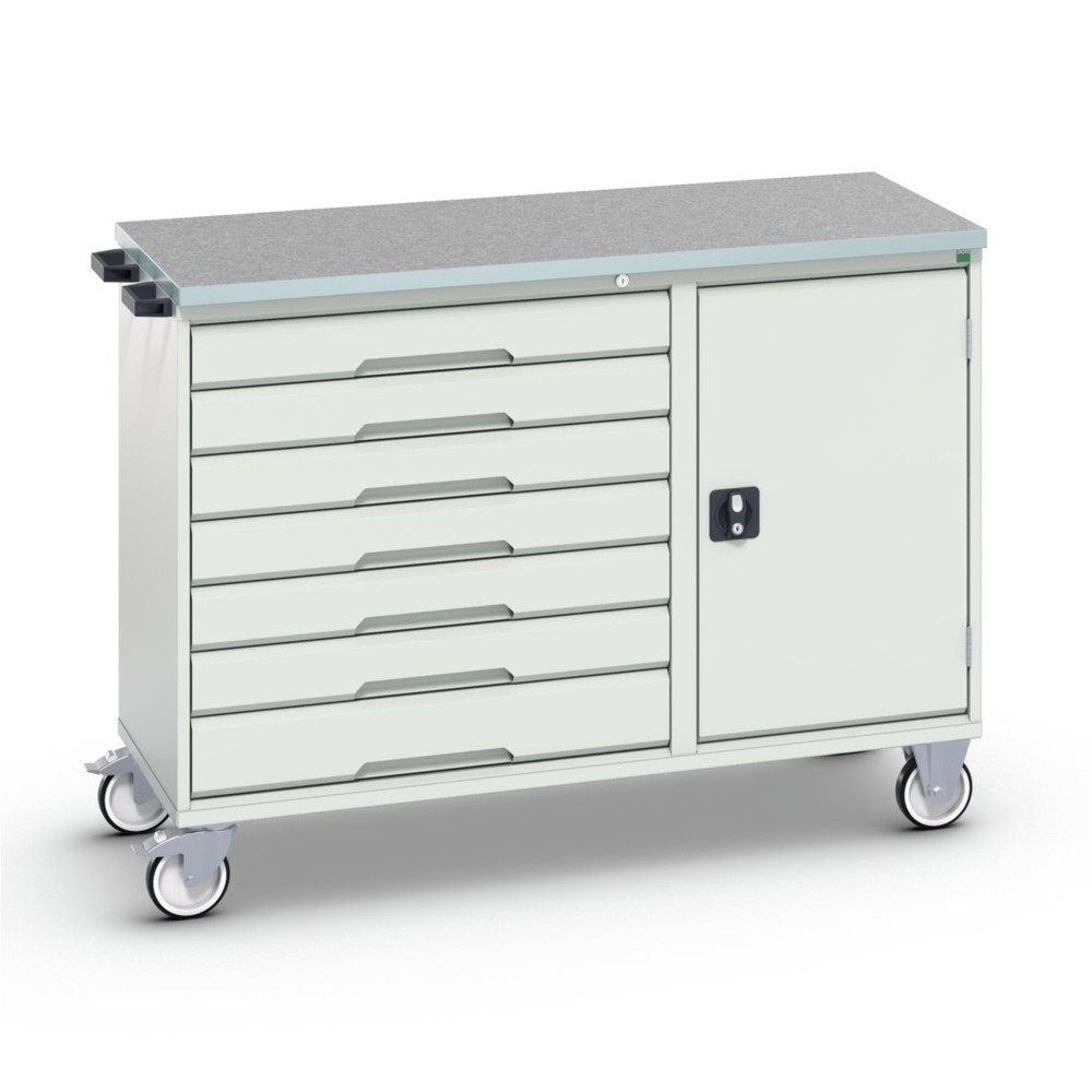 bott verso assembly trolley with 7 drawers, door and linoleum top