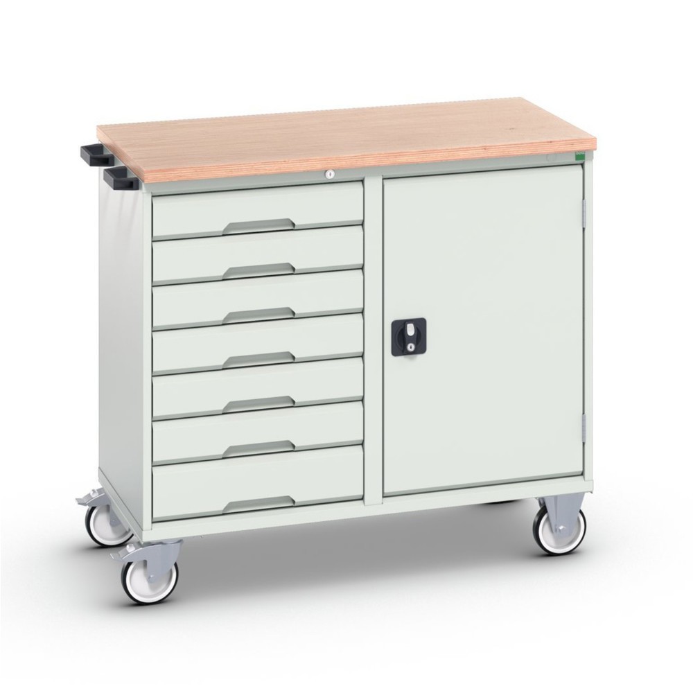 bott verso assembly trolley with 7 drawers, door and multiplex top