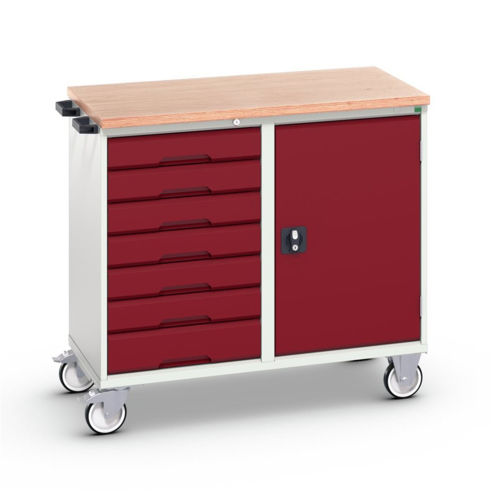 bott verso assembly trolley with 7 drawers, door and multiplex top