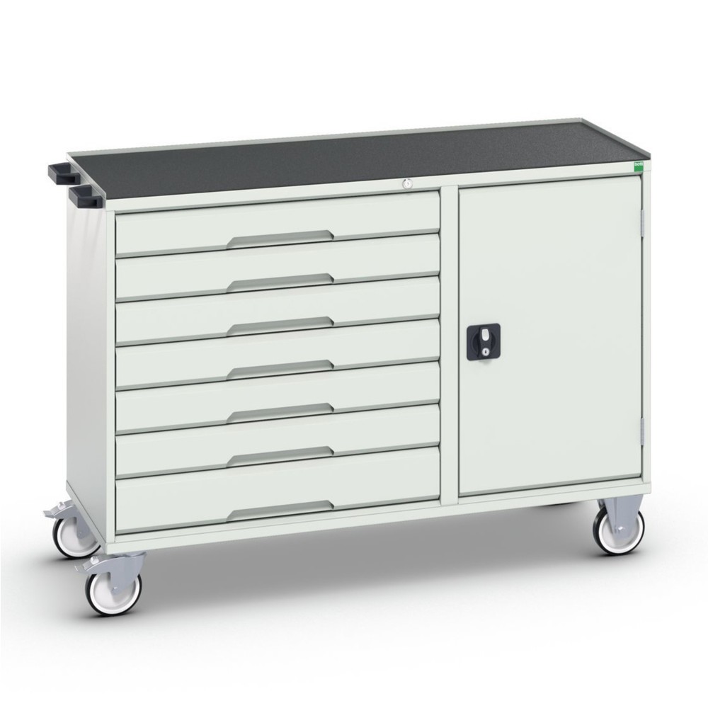 bott verso assembly trolley with 7 drawers, door and raised edge