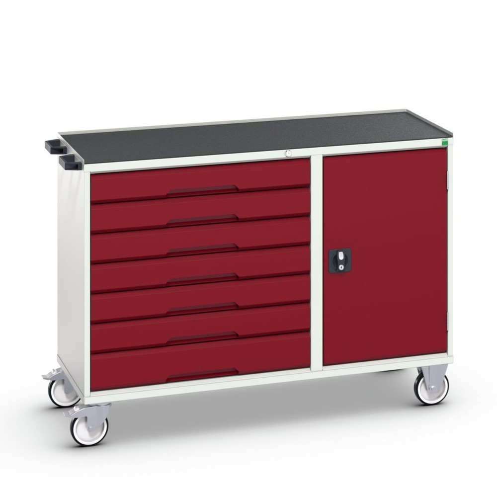 bott verso assembly trolley with 7 drawers, door and raised edge