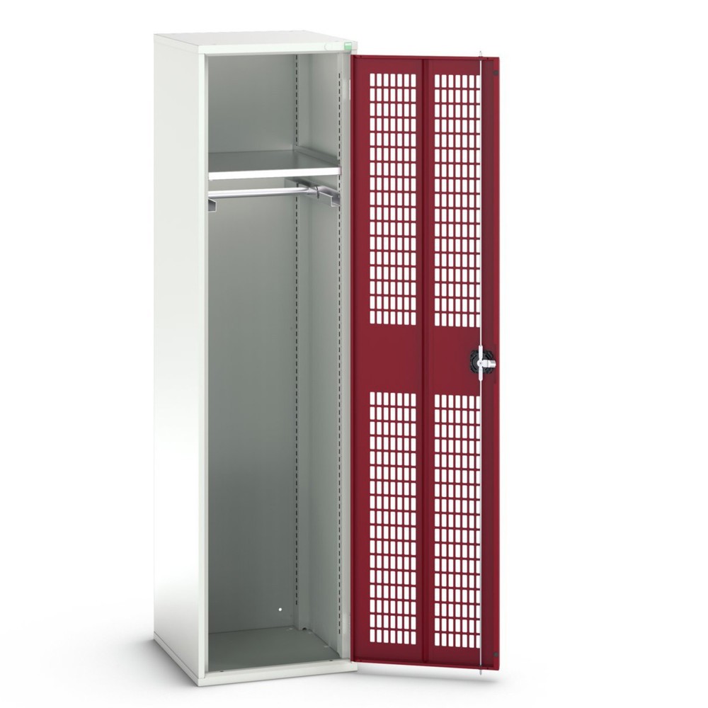 bott verso clothes locker with ventilation, with 1 shelf and 1 clothes rail, WxDxH: 525 x 550 x 2000 mm