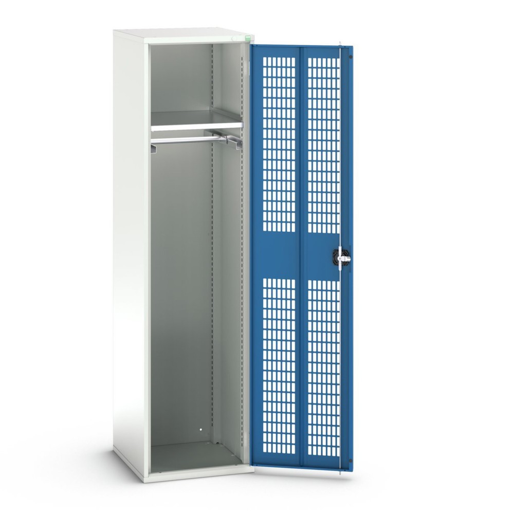 bott verso clothes locker with ventilation, with 1 shelf and 1 clothes rail, WxDxH: 525 x 550 x 2000 mm