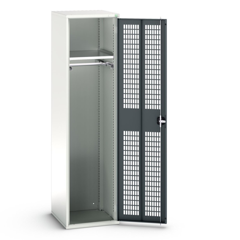 bott verso clothes locker with ventilation, with 1 shelf and 1 clothes rail, WxDxH: 525 x 550 x 2000 mm