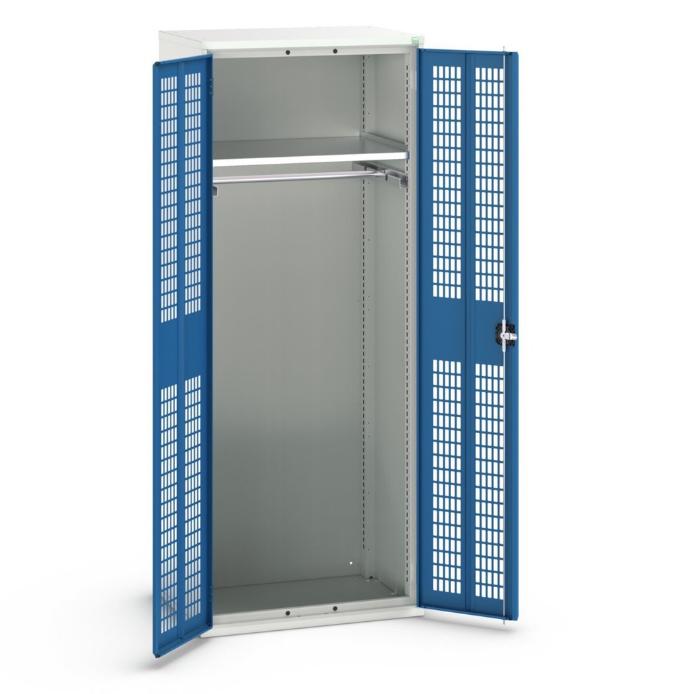 bott verso clothes locker with ventilation, with 1 shelf and 1 clothes rail, WxDxH: 800 x 550 x 2000 mm