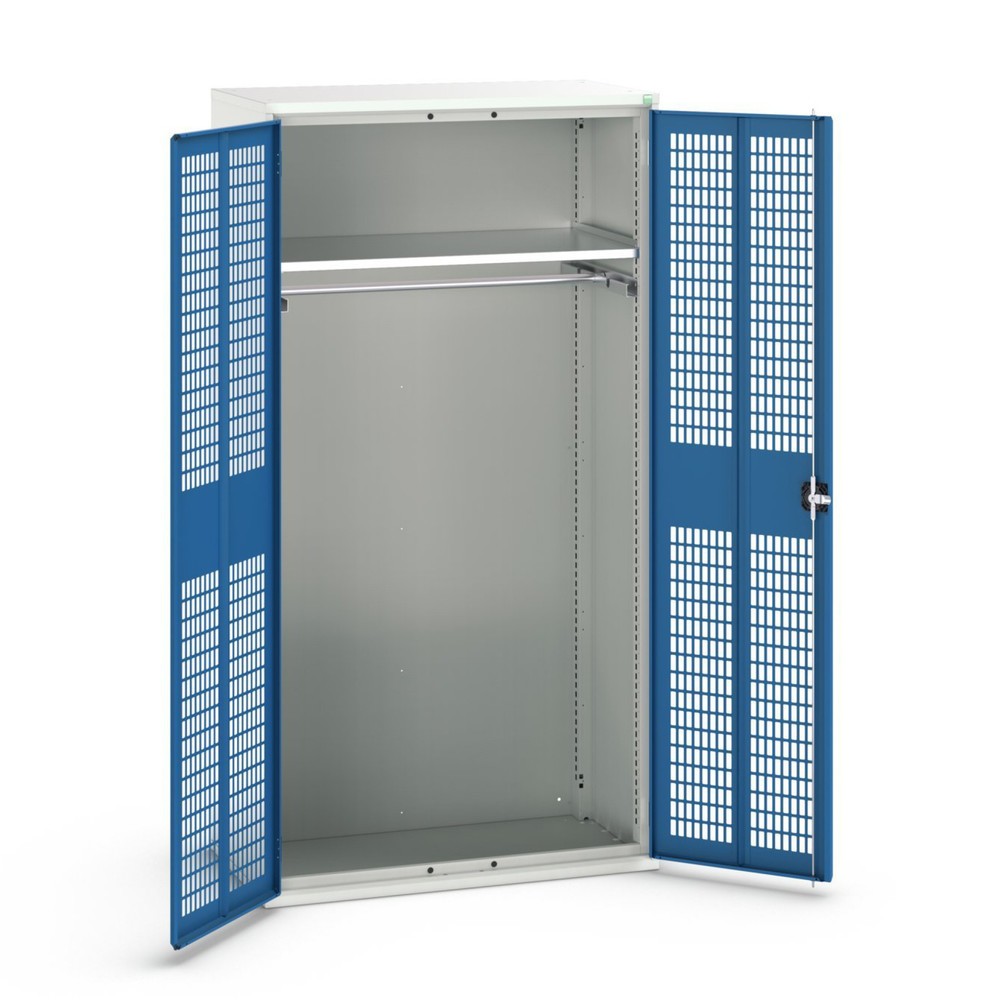 bott verso clothes locker with ventilation, with 1 shelf and 1 clothes rail, WxDxH: 1050 x 550 x 2000 mm