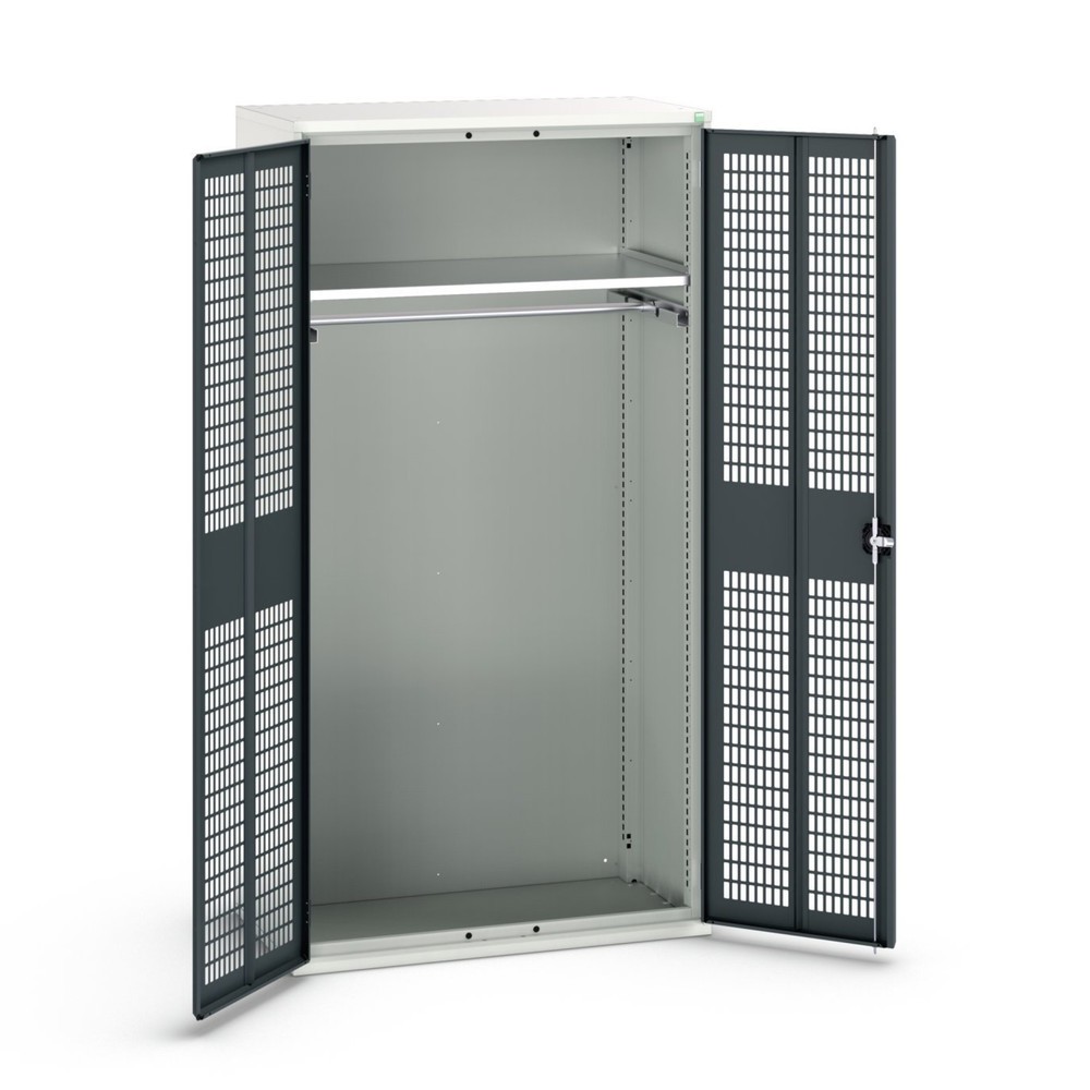 bott verso clothes locker with ventilation, with 1 shelf and 1 clothes rail, WxDxH: 1050 x 550 x 2000 mm