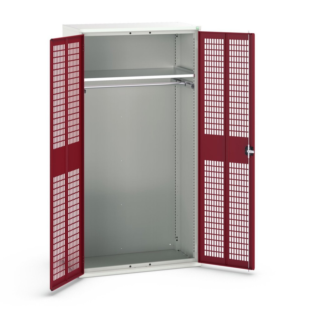 bott verso clothes locker with ventilation, with 1 shelf and 1 clothes rail, WxDxH: 1050 x 550 x 2000 mm