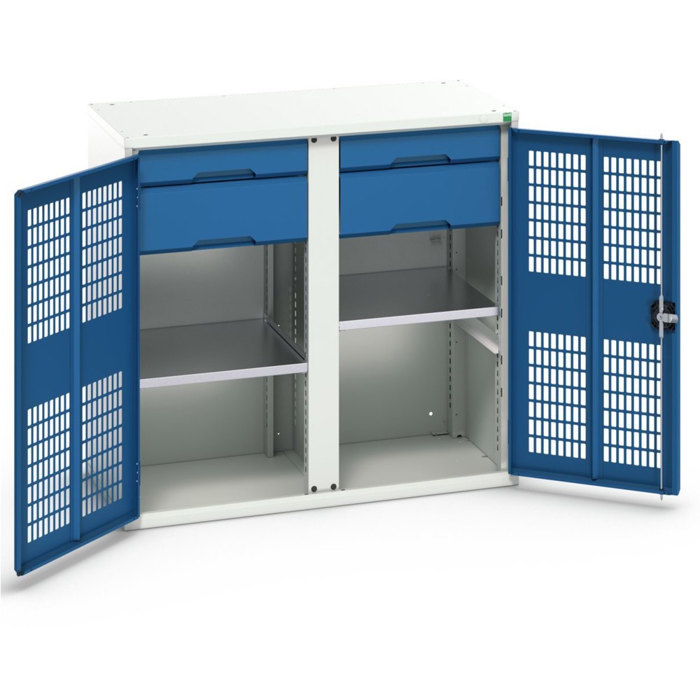 bott verso clothes locker with ventilation, with 2 shelves, 4 drawers, partition, WxDxH: 1050 x 550 x 1000 mm