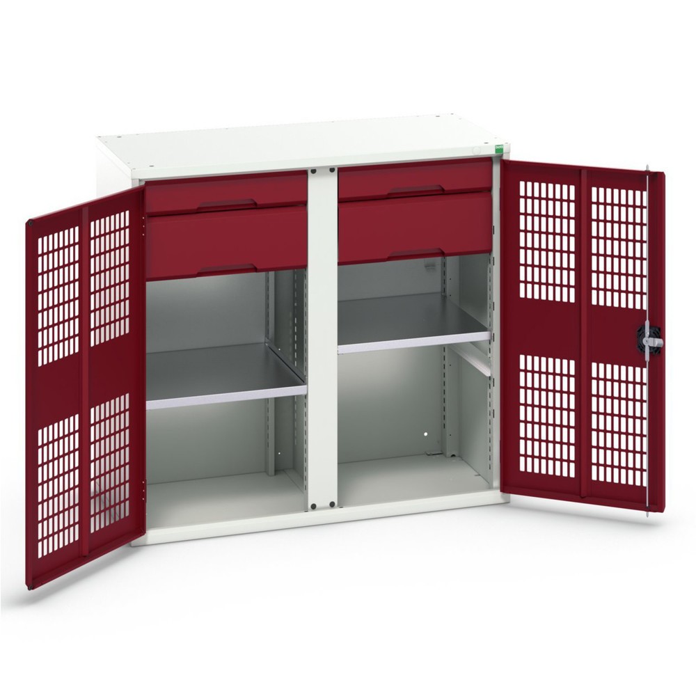 bott verso clothes locker with ventilation, with 2 shelves, 4 drawers, partition, WxDxH: 1050 x 550 x 1000 mm