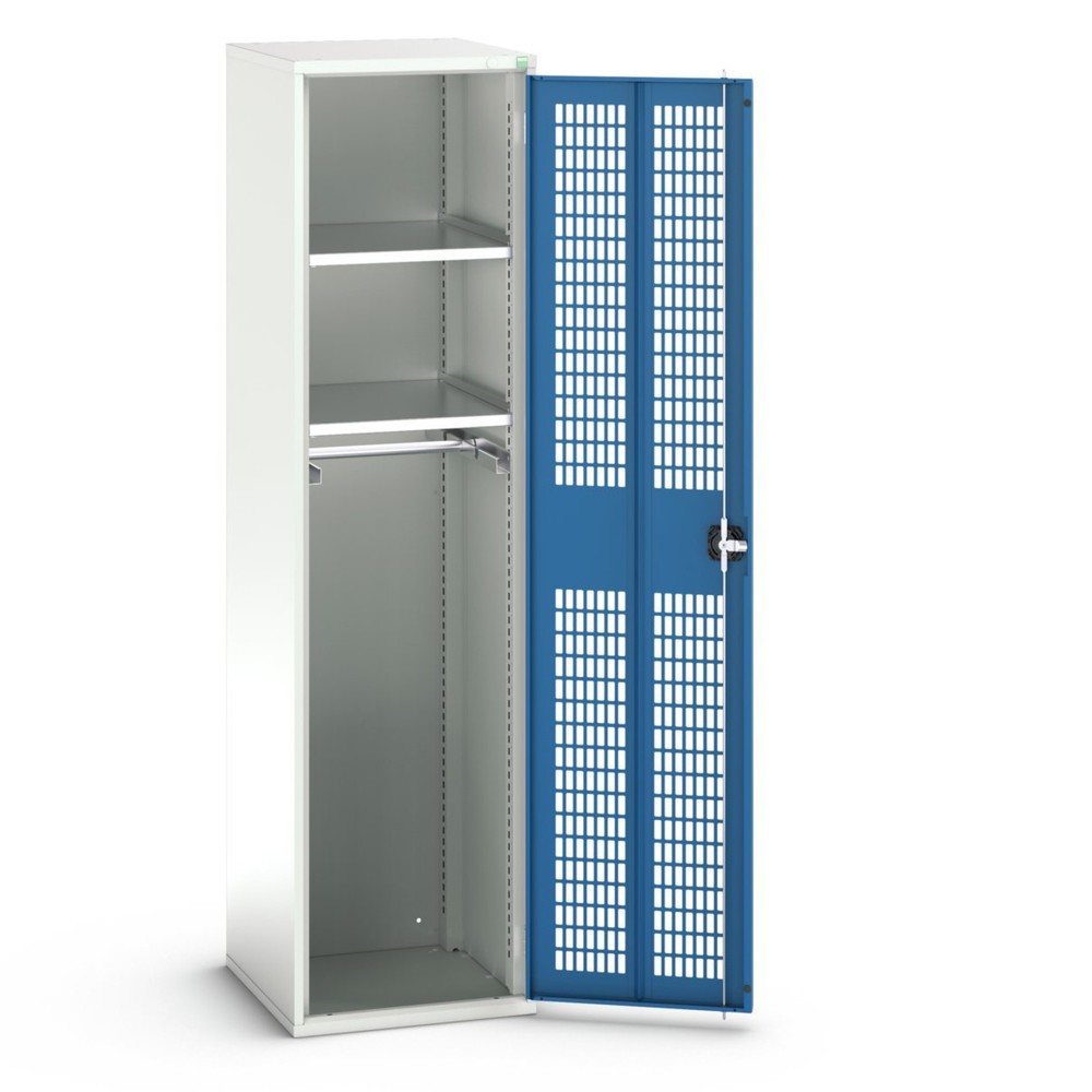 bott verso clothes locker with ventilation, with 2 shelves and 1 clothes rail, WxDxH: 525 x 550 x 2000 mm