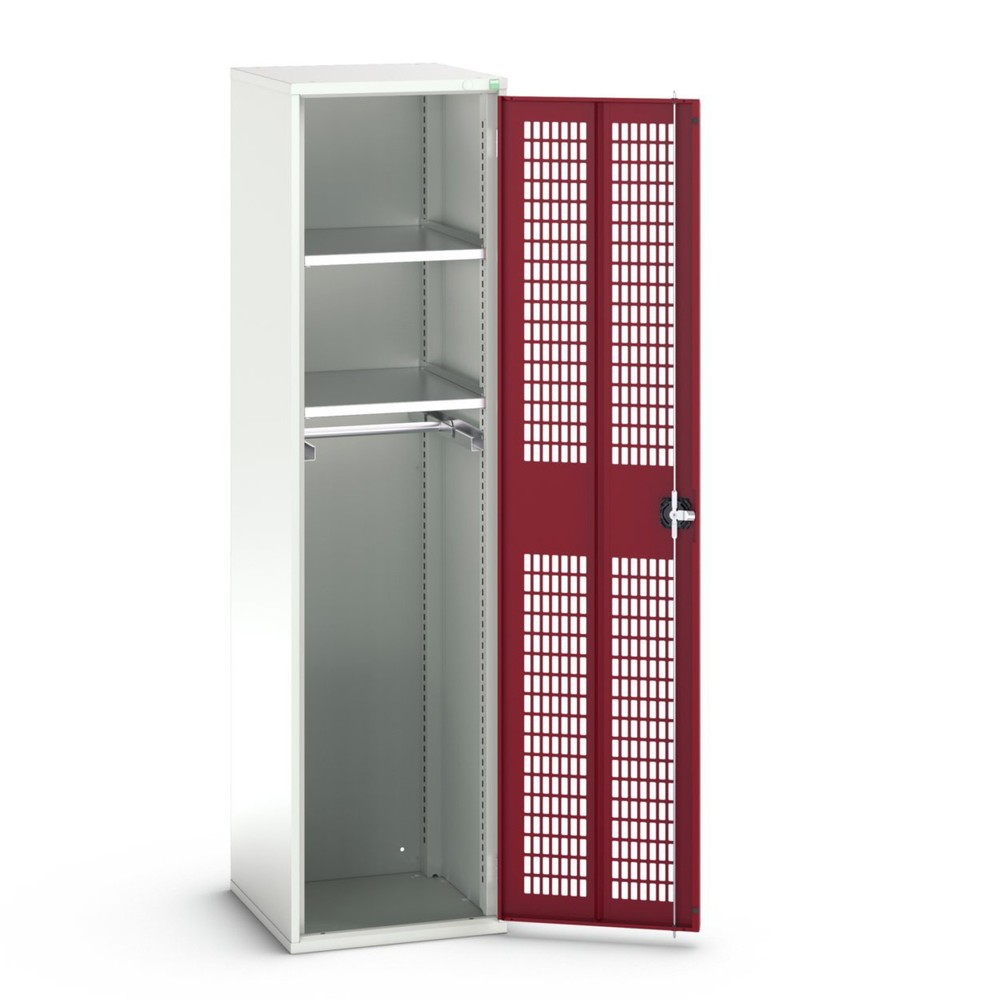 bott verso clothes locker with ventilation, with 2 shelves and 1 clothes rail, WxDxH: 525 x 550 x 2000 mm