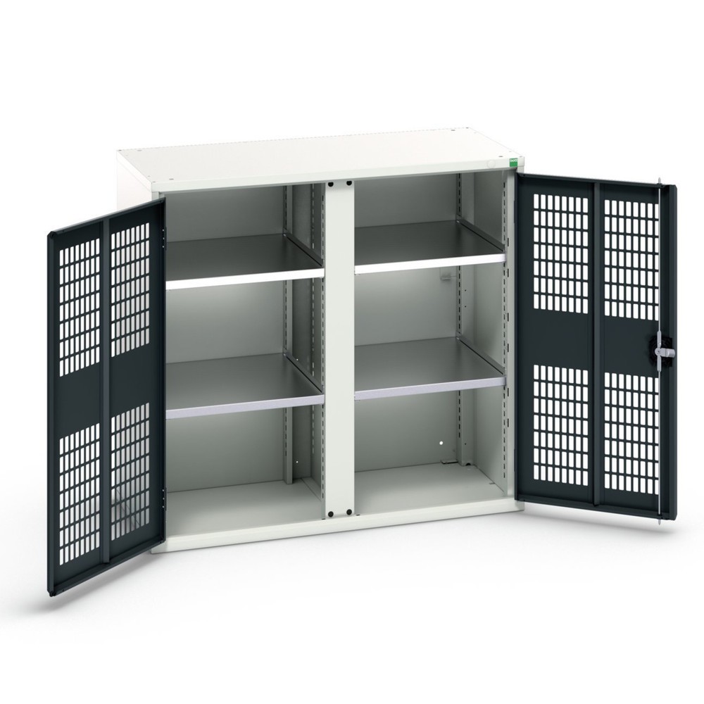 bott verso clothes locker with ventilation, with 4 shelves and partition, WxDxH: 1050 x 550 x 1000 mm