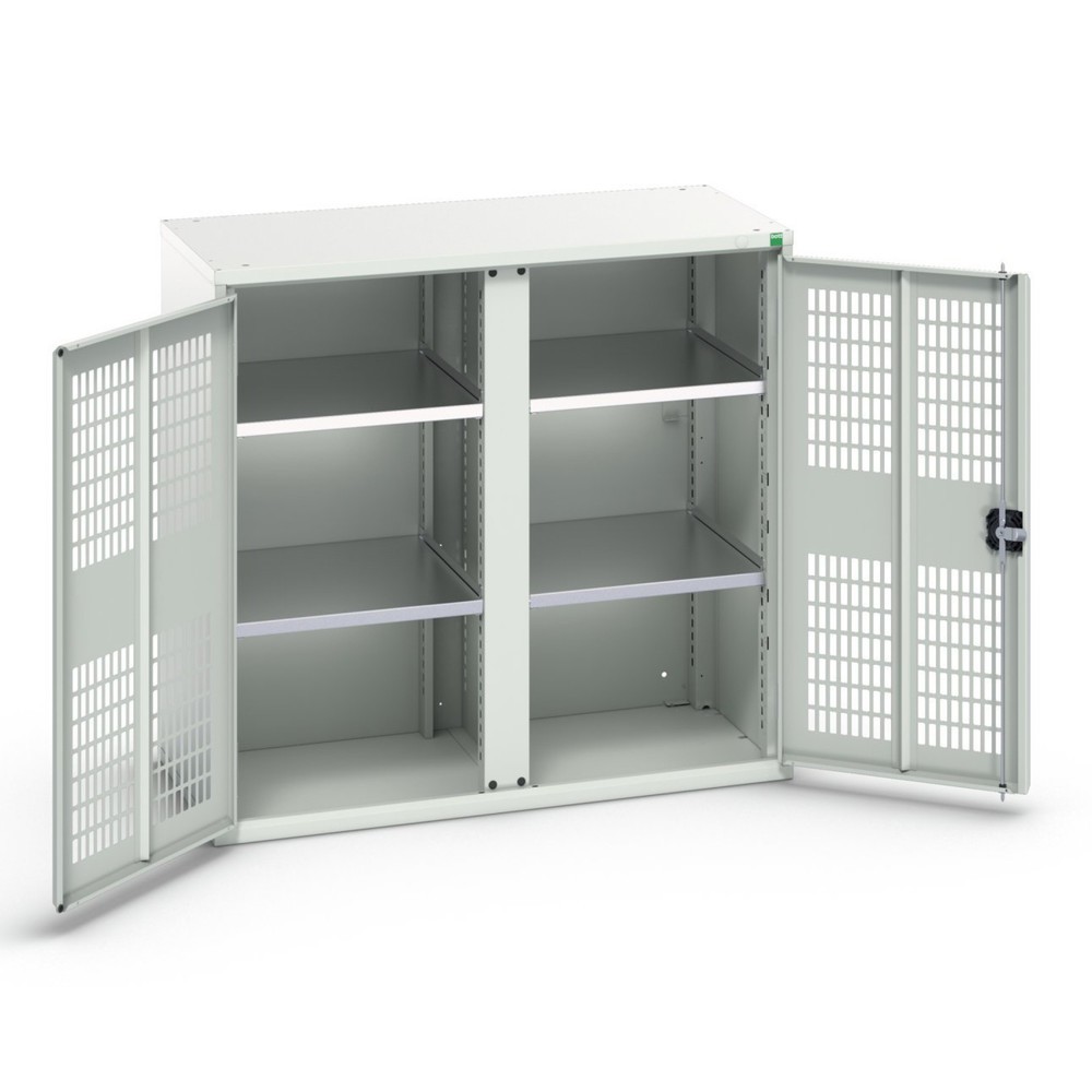 bott verso clothes locker with ventilation, with 4 shelves and partition, WxDxH: 1050 x 550 x 1000 mm