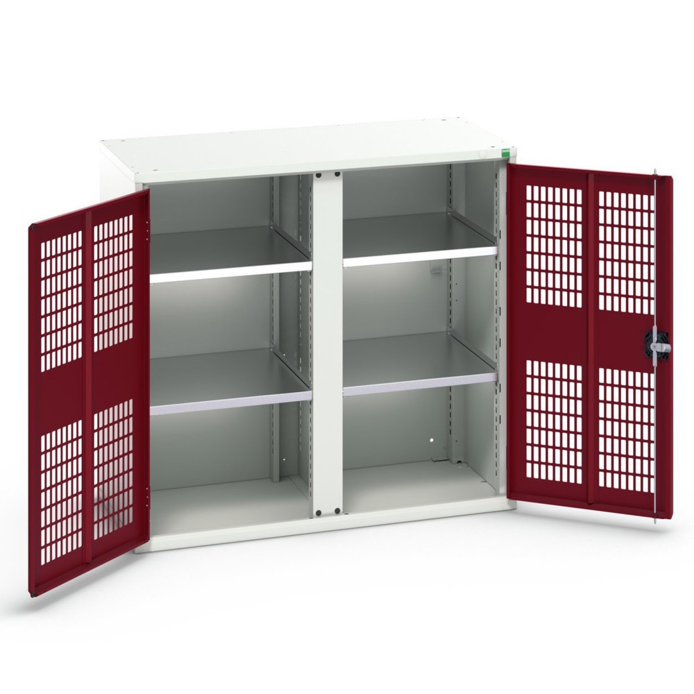 bott verso clothes locker with ventilation, with 4 shelves and partition, WxDxH: 1050 x 550 x 1000 mm