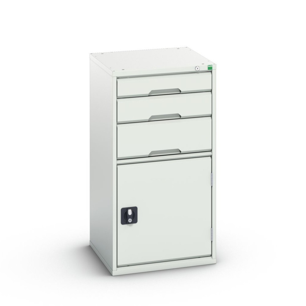 bott verso drawer cabinet with hinged door, with 3 drawers and shelf, WxDxH: 525 x 550 x 1000 mm