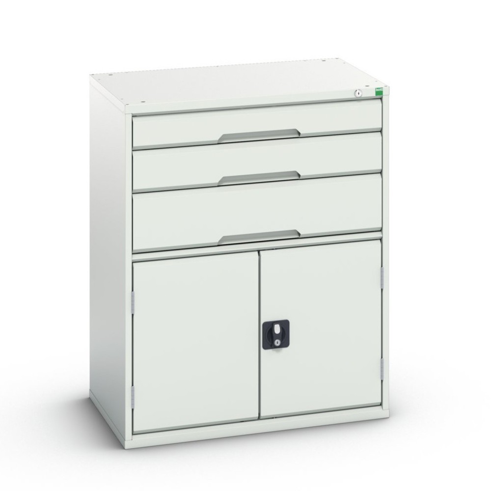 bott verso drawer cabinet with hinged door, with 3 drawers and shelf, WxDxH: 800 x 550 x 1000 mm